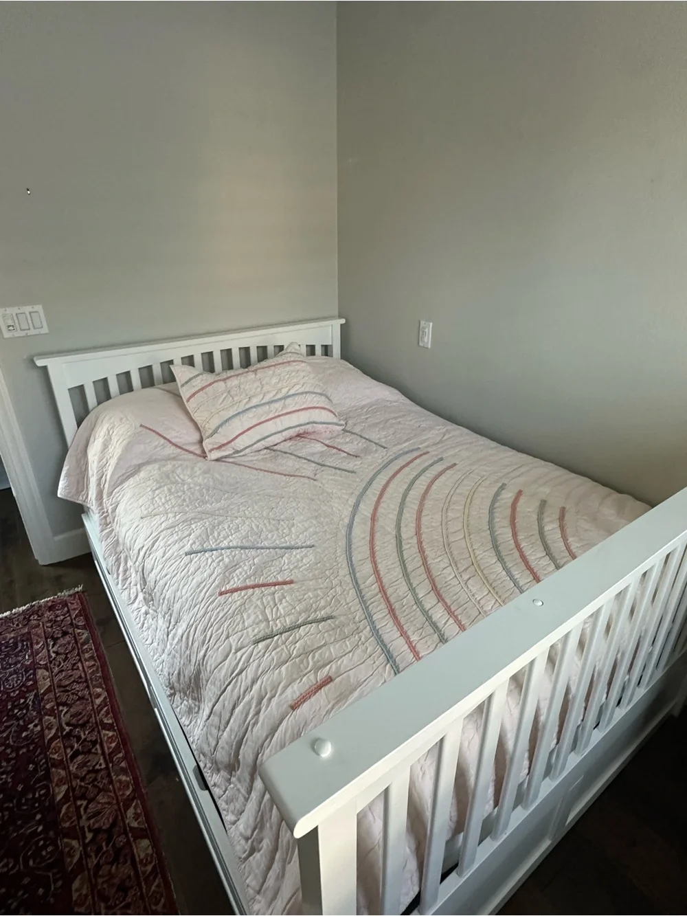 Crate and Kids Twin Rainbow Quilted Coverlet - Blush Pink x 2